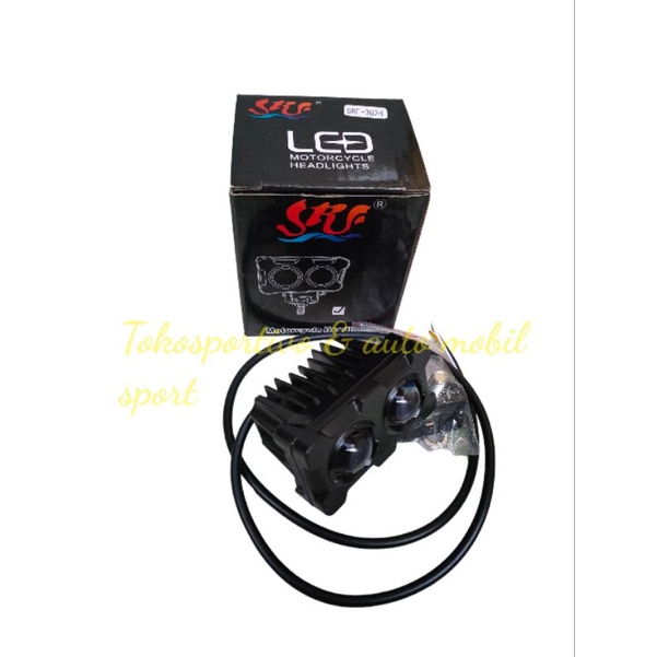 LAMPU LED SOROT TEMBAK LASER 2MATA LED 2WARNA MINI PROJIE MOBIL MOTOR LED