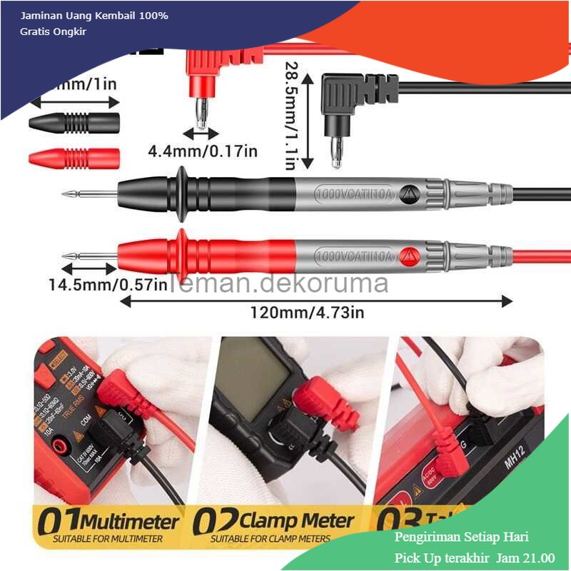 TD - PR2 ANENG Kabel Multimeter Test Pen Test Lead Universal Socket 10A 1000V - PT1035