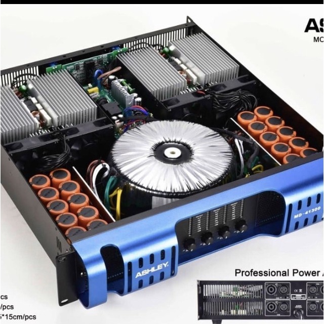 Power ashley md 41300 original amplifier md41300 4channel 4 x 1300