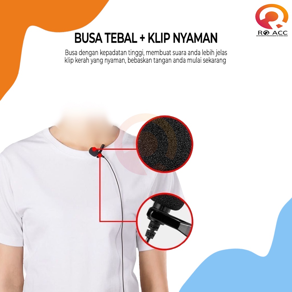 [RO ACC] LAVALIER MIC CLIP ON MICROPHONE AUDIO VIDEO RECORDING ALL TIPE HP