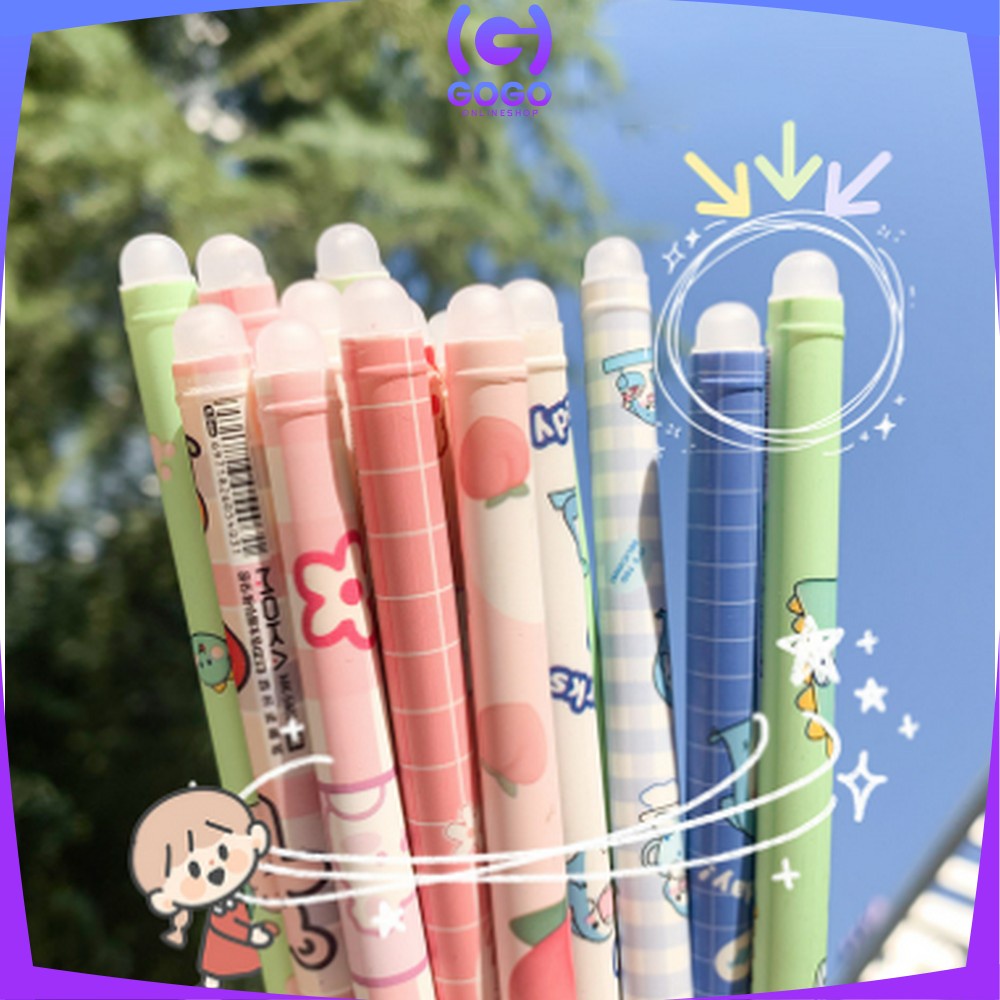 GOGO-A42 Pulpen Gel Hapus Karakter Animal isi 6 pcs / Pulpen Erasable / Bolpoin Tinta Bisa Di Hapus Alat Tulis Sekolah