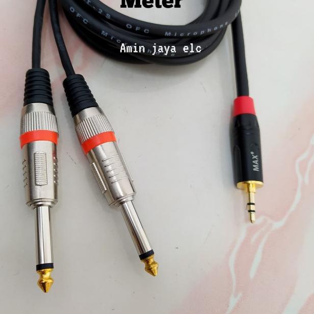 Jack audio 3,5 stereo to dual jack akai 6,5 kabel canare 15 meter - 10 meter