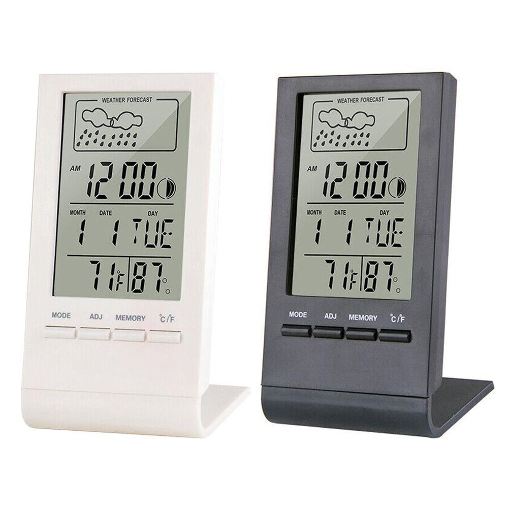 POPULAR Populer Digital Thermo-Hygrometer Rumah Stasiun Cuaca Kamar Desktop Jam Weker