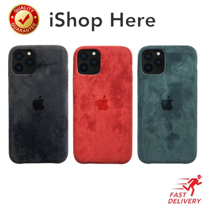 Hard Casing Suede Leather Case With Apple Logo Hardcase Iphone X Xr Xs Max
