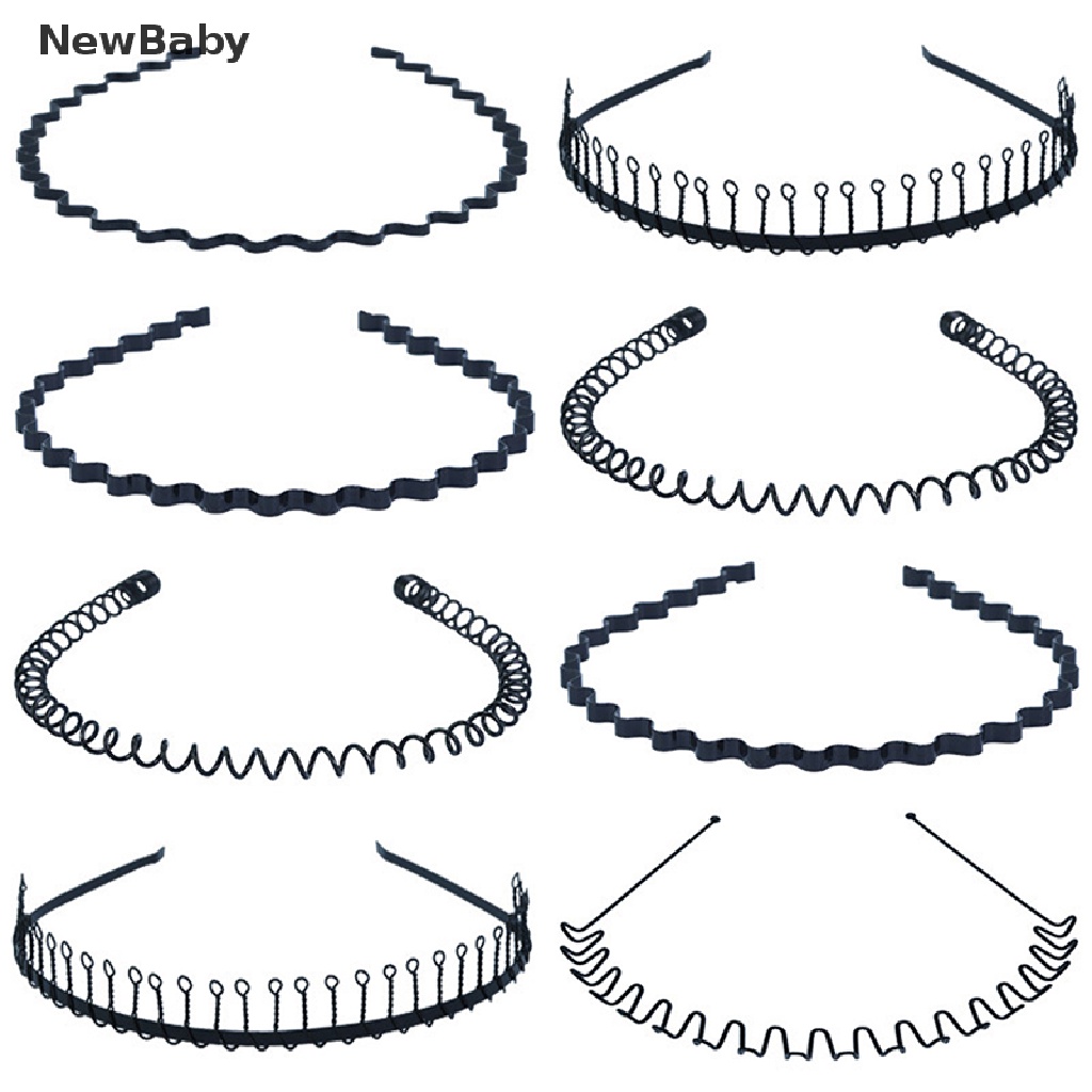 Bandana Spiral Bahan Metal Warna Hitam Polos Untuk Pria / Wanita