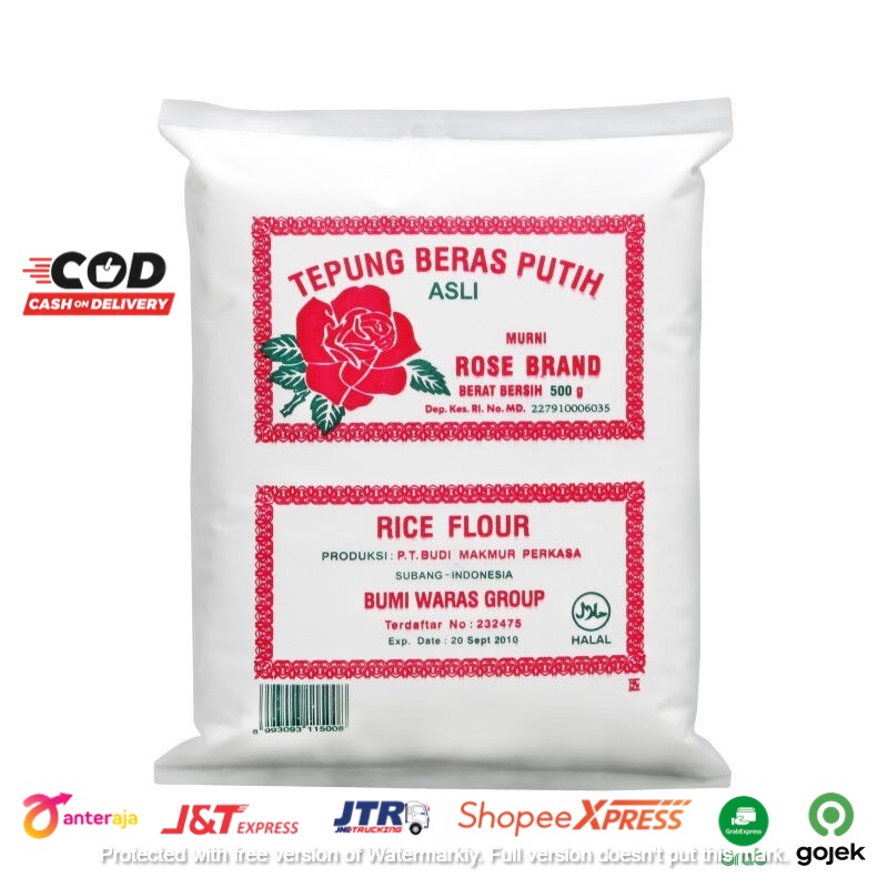 (JSO) Tepung Beras Putih Rose Brand 500gr / Rice Flour / Rose brand Tepung beras putih