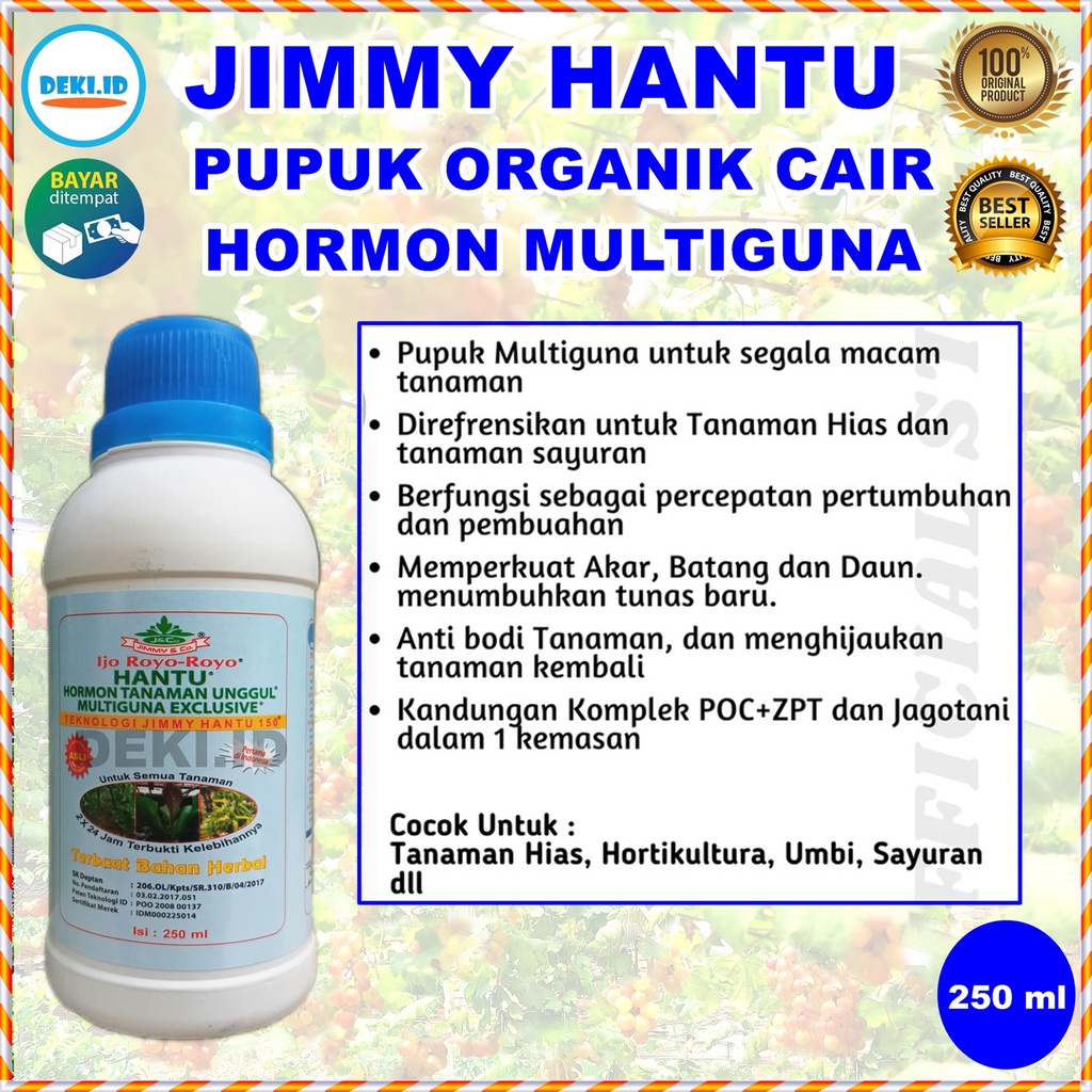 Jual Jimmy Hantu 250 Ml Multiguna Exclusive Hormon Asam Amino Pupuk Organik Cair Ijo Royoroyo 