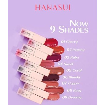 ^ KYRA ^ Hanasui Liptint Tintdorable Lip Stain Dengan Vitamin E Hydrolized Milk Protein Lip Tint - Net 3.5 g