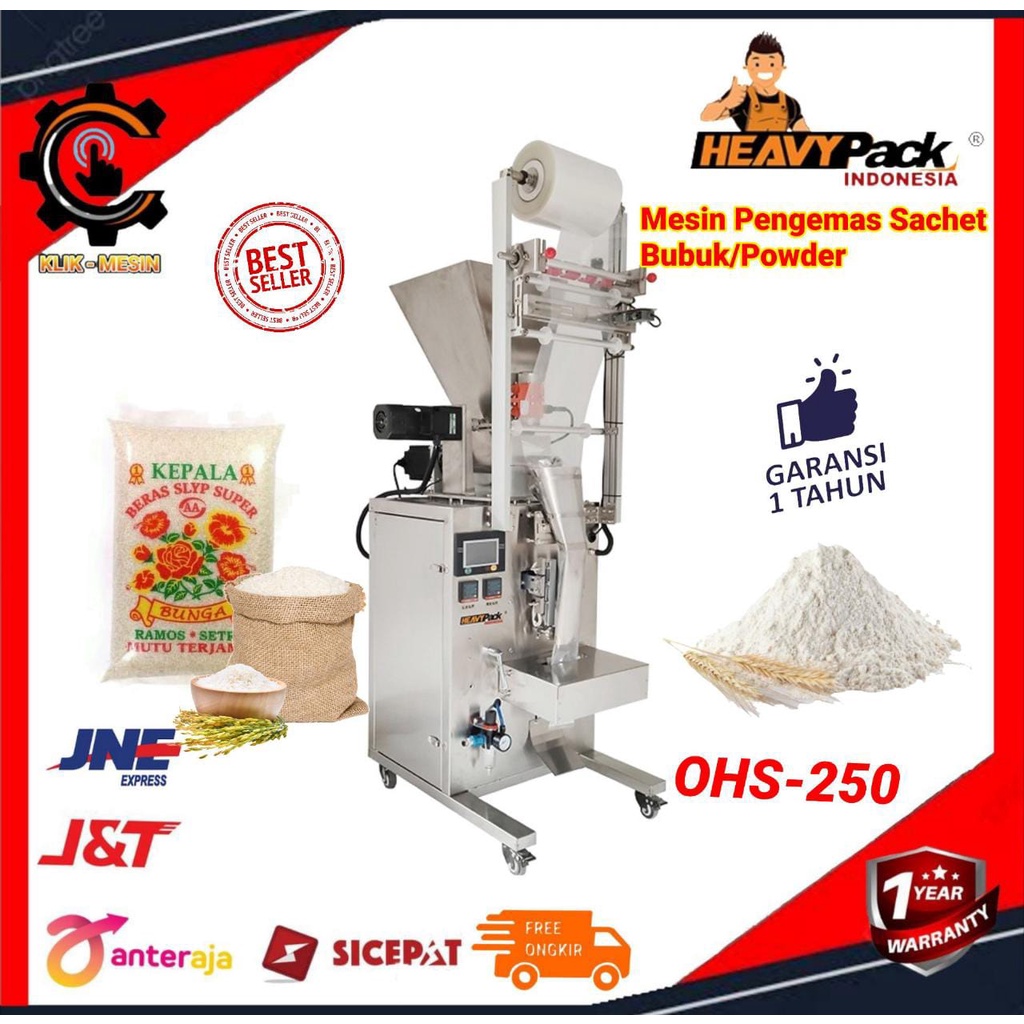 Jual Mesin Packing Otomatis Sachet Powder Bubuk Ohs 250 Heavypack