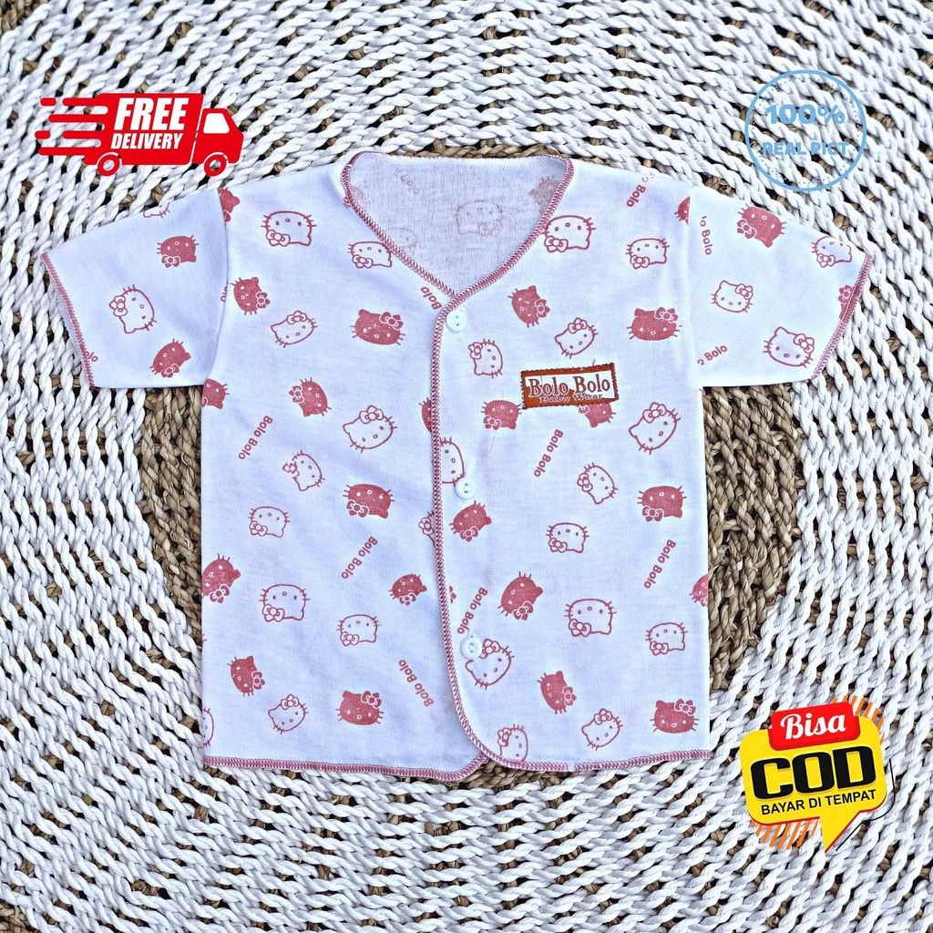 SALE 7.7 Serian Dusty - 3 pcs Baju Bayi Tangan Pendek Bayi Baru Lahir 0 sd 3 Bulan Pink Dusty Series merk SNI Bolo - Bolo