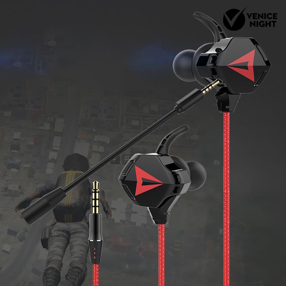 (VNEP) (Berkabel) Headphone Gaming Earphone Stereo In-Ear Universal dengan Mikrofon untuk iPhone Android