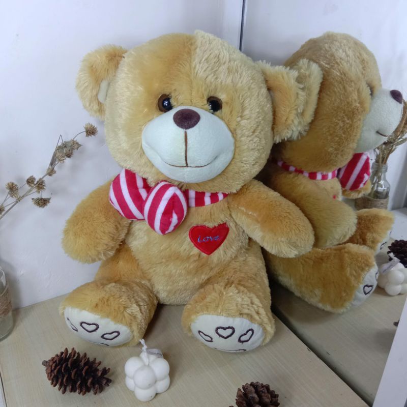 Boneka beruang size L || bear love bear belang bear syal