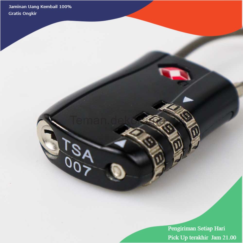 TD-PR2 TRAVELSKY Gembok Koper TSA Padlock Kode Angka 3 Digit - TSA007