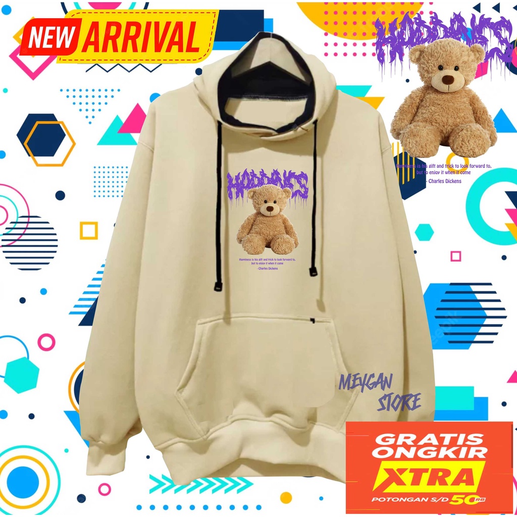 Hoodie Wanita Distro Sweater Cewek Cowok Distro Havines Bear Keren Bahan Tebal Baju Kekinian Gratis Ongkir Premium 2022