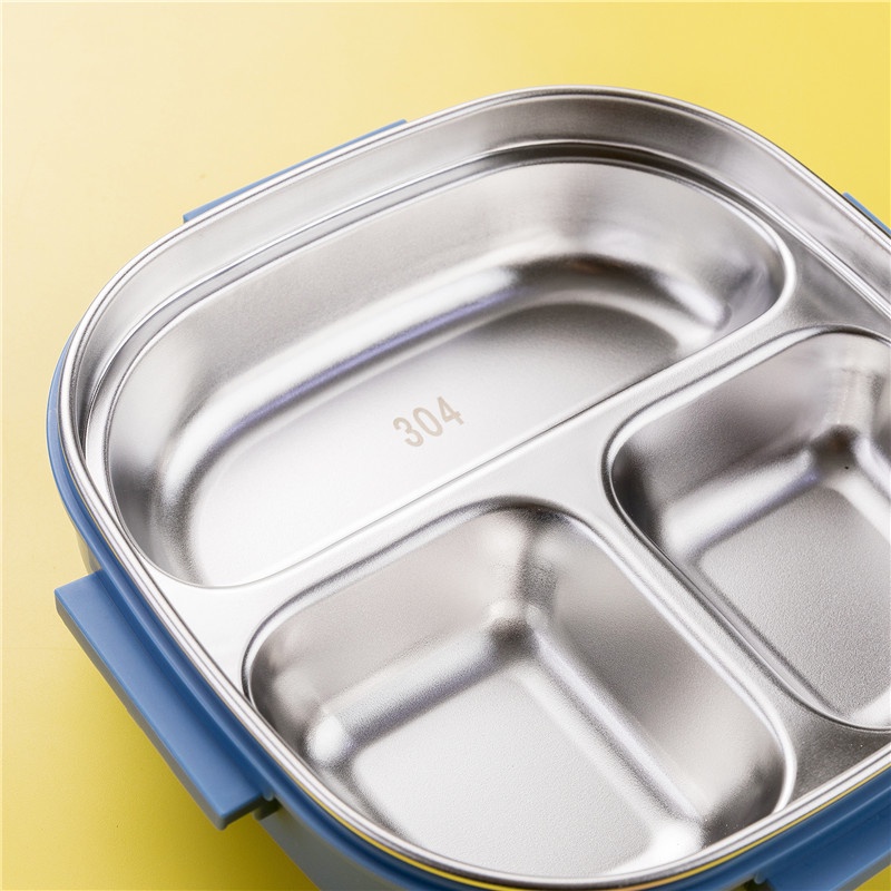 KOTAK MAKAN / LUNCH BOX ANAK &quot;TEDEMEI&quot; STAINLESS STEEL 304 PREMIUM 3 SEKAT + KOTAK