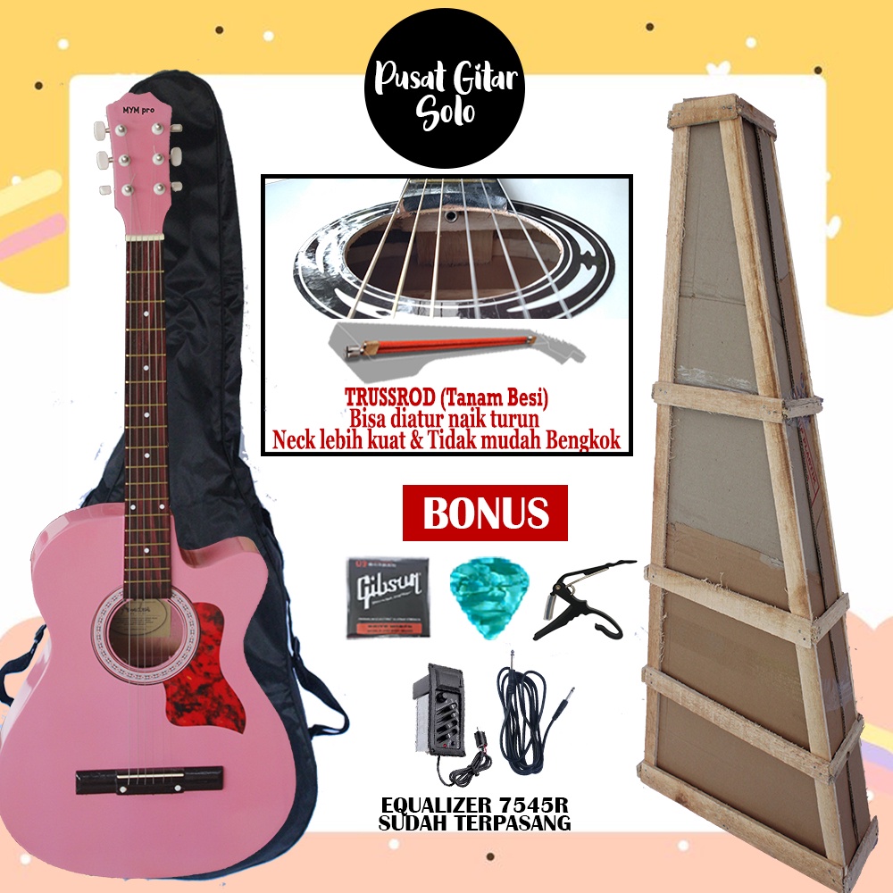 Gitar Pemula Akustik Elektrik Tanam Besi Murah