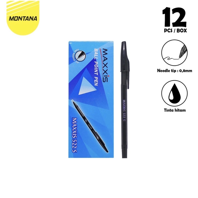 

(12pcs) PULPEN MURAH MAXXIS 0,8mm / pen hitam murah