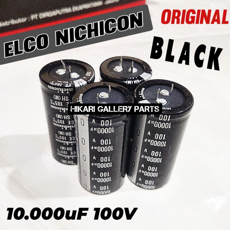 [4 PCS] ELCO NICHICON 10000uF 100Volt ORI BLACK / Kapasitor Elko 10000uf 100V ORI NICHICON 4 BUAH / 