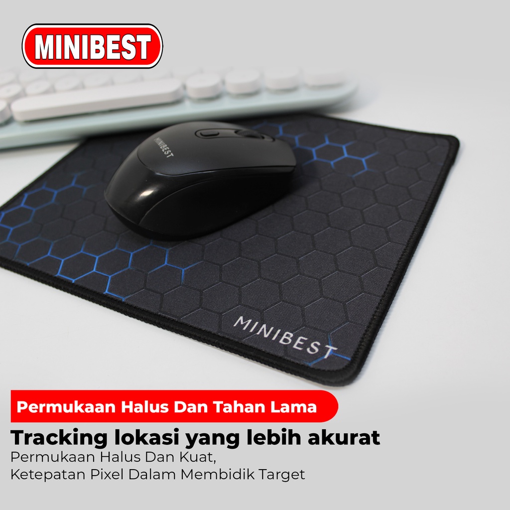 MINIBEST Mousepad Anti Slip Gaming Desain 3D Hitam Rubber Original