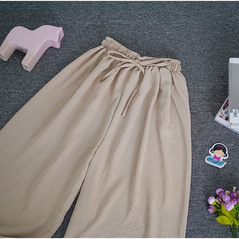 Tq88indonesia Fashion Celana Cullote Wanita Terbaru / KULOT CRINCLE JUMBO / Celana Panjang Polos Cewek / Ootd Kasual