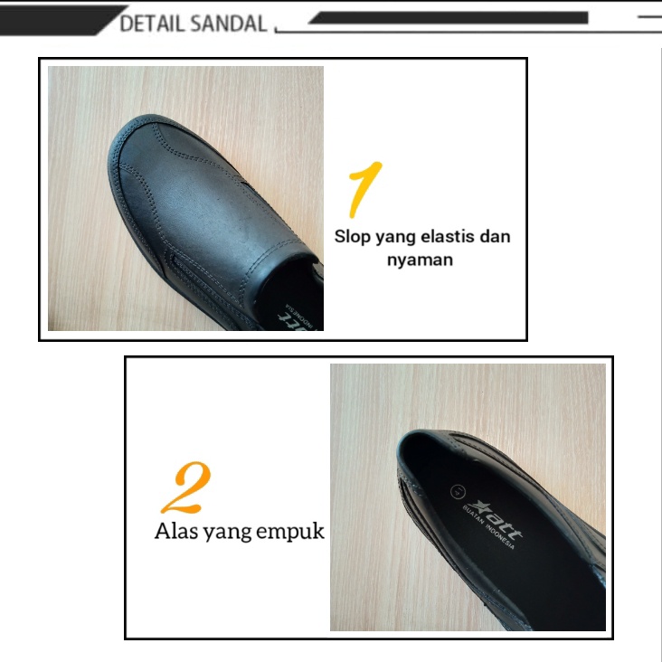 gof ATT AB 505 SEPATU SLOP PRIA Sepatu Formal Tanpa Tali Bahan Karet Nyaman Dan Ringan