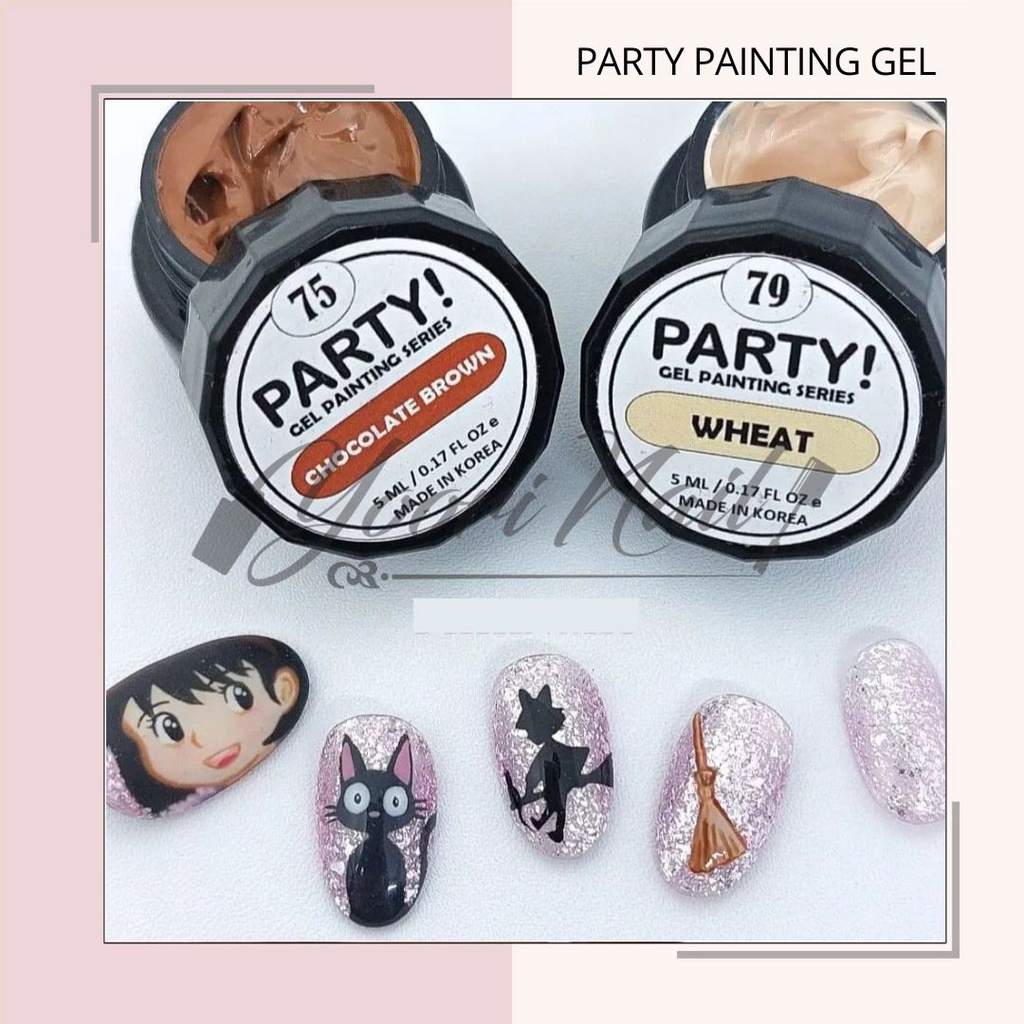 PARTY painting gel pot paint gel halal party 5ml nail art