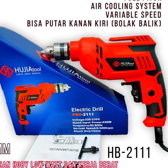 Bor Listrik Hujia HB-2111 / Bor 10mm Variable Speed, Bolak Balik - JLD 10-3
