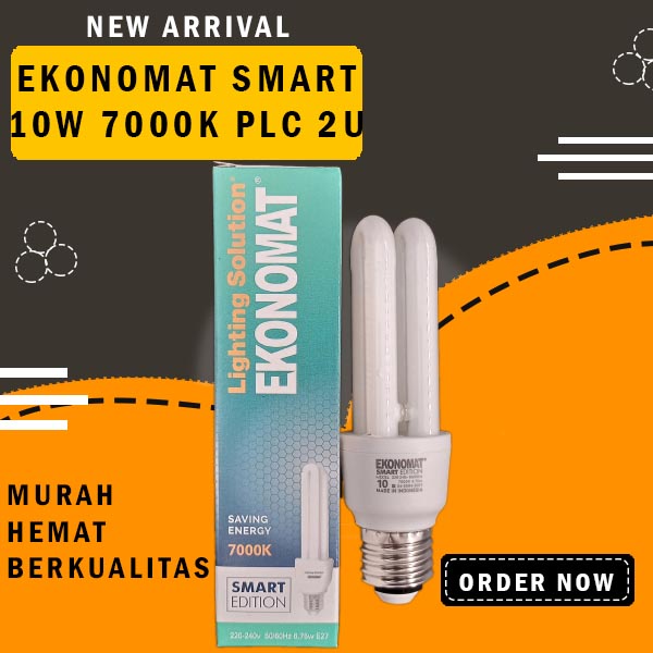 LAMPU EKONOMAT SMART EDITION PLC MODEL 10 7000K PUTIH 10W E27 MURAH