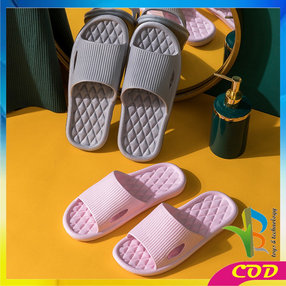 RB-S35 Sandal Rumah Berkualitas EVA Karet Polos / Sandal Kamar Mandi Berbahan Empuk Sendal Karet Couple Polos Korean Style Murah Anti Selip