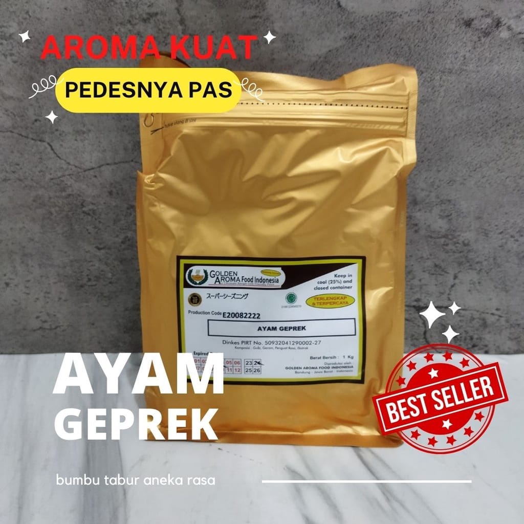 

Bumbu Tabur Penambah Rasa Ayam Geprek Golden Aroma Food Indonesia Original