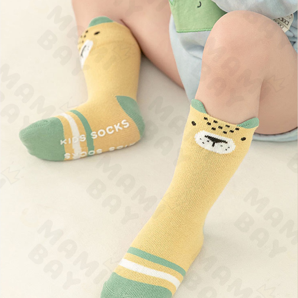 OKEYI Kaos kaki panjang bayi 0-3 tahun Kaus kaki bayi anti slip motif hewan Baby Socks