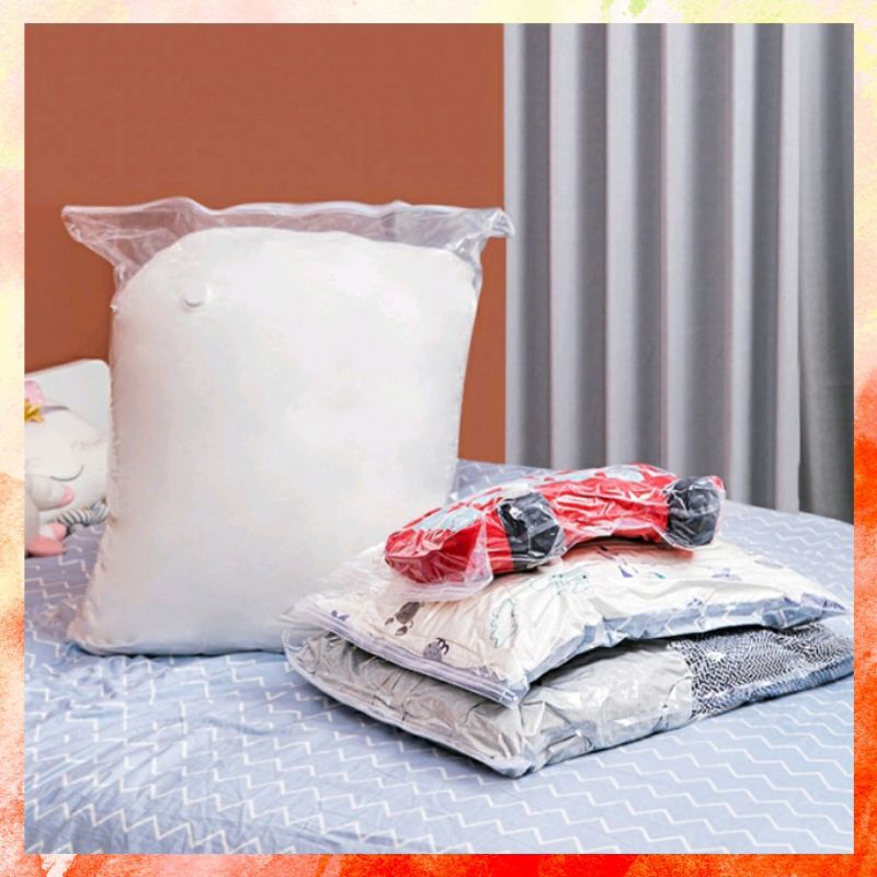 TERMURAH!!! Plastik Vacum Baju Pakaian Plastik Vakum Baju Pakaian Plastik Vacuum Travel Bag Laundry Simpan Pakaian Vacum Bag Korea