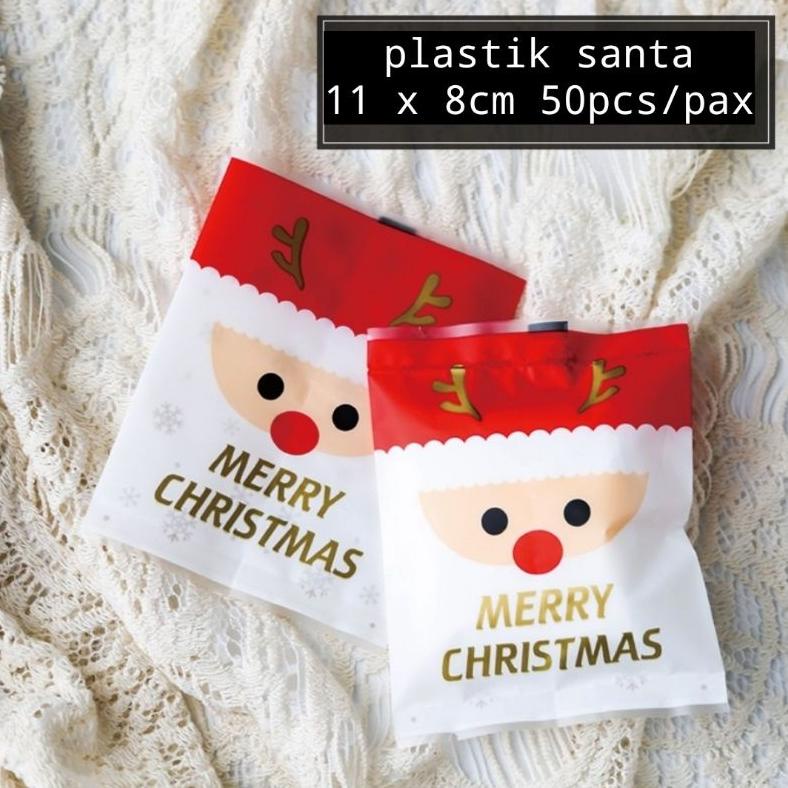 

plastik christmas natal bungkus kue santa lucu cookies packaging 11x8CM 50PCS