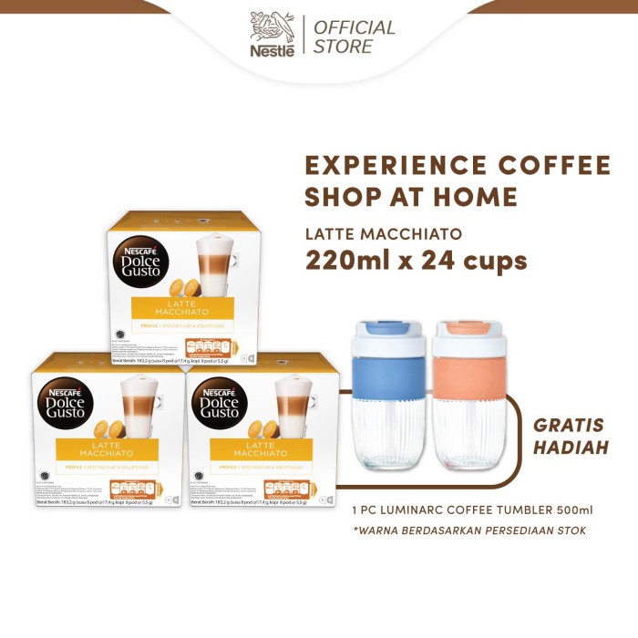 

BISA COD NESCAFE Dolce Gusto Latte Macchiato 3 box + Free Coffee Tumbler 500ml /KOPI RUBE/KOPI