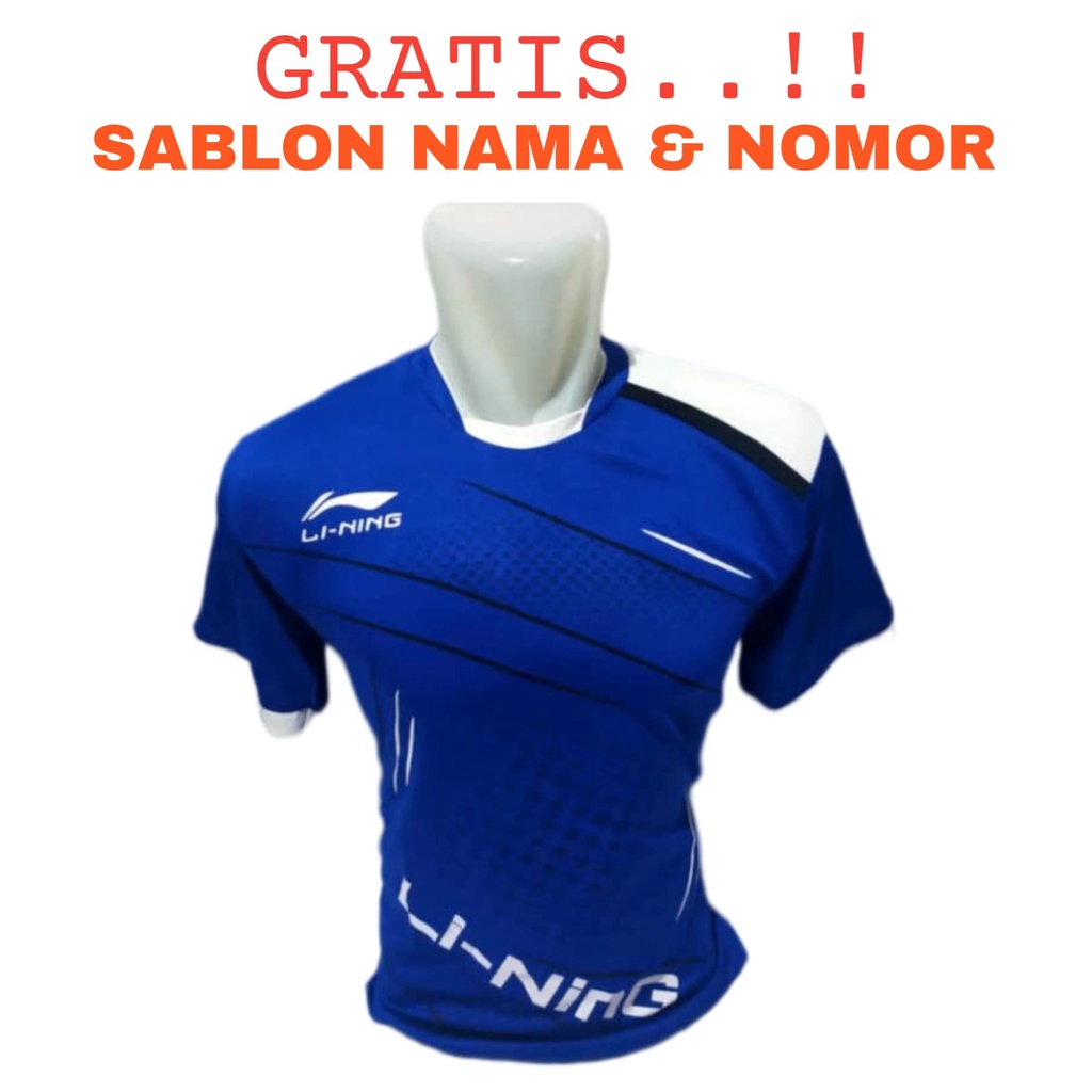 ( FREE SABLON NAMA &amp; NOM0R ) Baju olahraga badminton bulutangkis bola futsal volly baju atasan dewasa terbaru