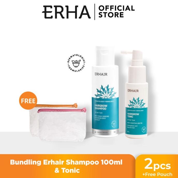 Bundle Erhair Hairgrow Shampoo 100ml & Hair Loss Tonic- Shampo & Tonic