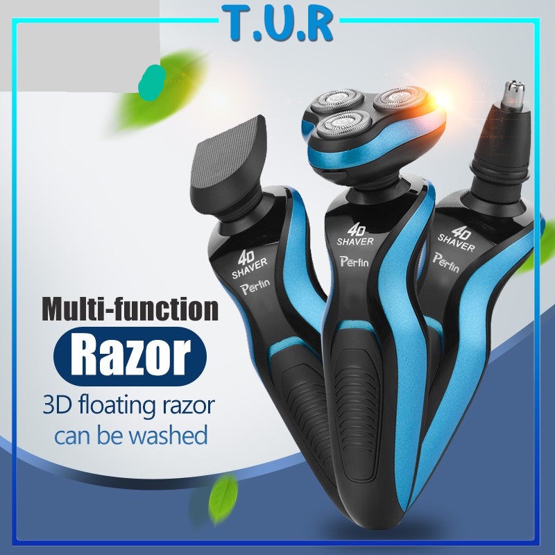 TUR PZ01 Alat Cukur Elektrik /Shaver/Alat Cukur Jenggot Listrik Portable 3In1 Upgrade Kelabu