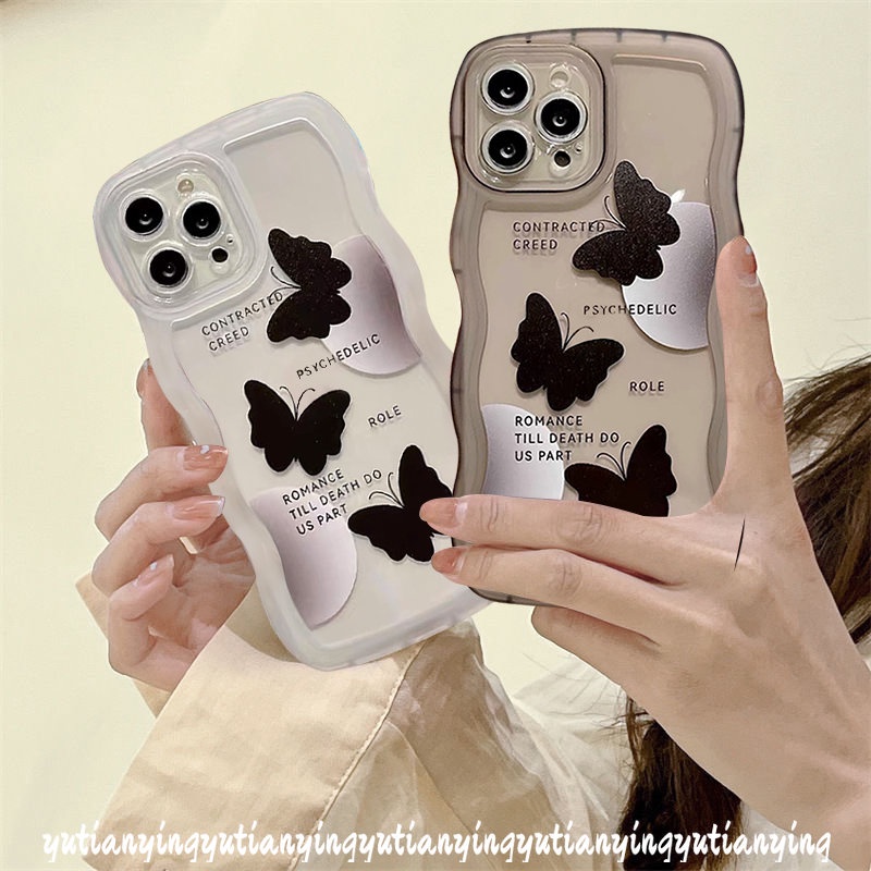 Soft Case Motif Kupu-Kupu Hitam Gaya Retro Untuk Redmi Note8 Note 10 11 11s 10s 11 10 Pro Max Plus Redmi 10 9 9C NFC 9T 10A 9A Note9 Note11