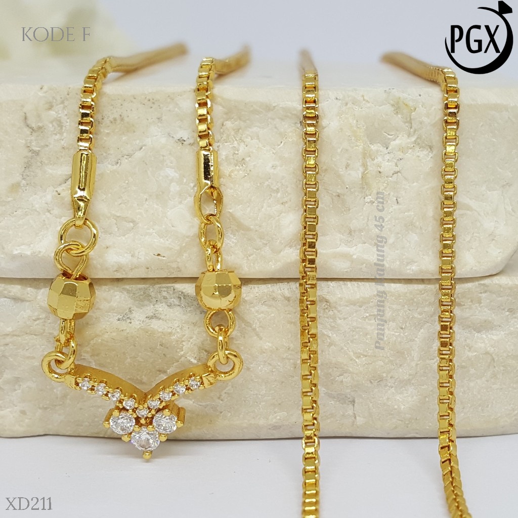 PGX Kalung Wanita Xuping Perhiasan Lapis Emas Aksesoris Fashion Premium - XD211