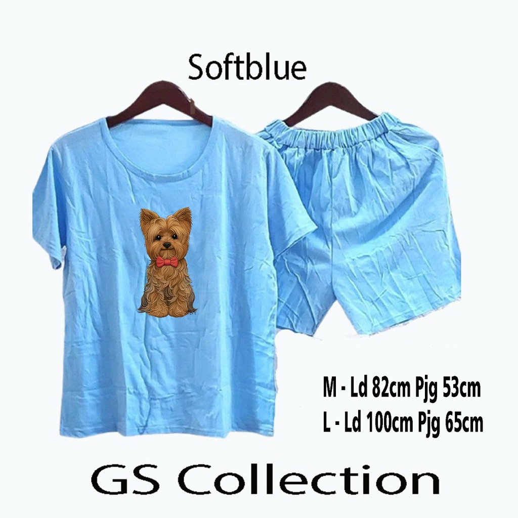 GSC - Setelan Dog Potraits / Set wanita cute top dog lover