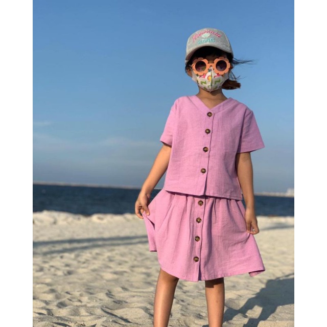 LINEN SKIRT SET | Setelan Linen Anak Perempuan