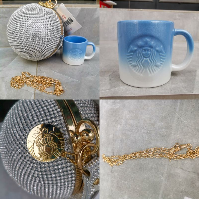 DISCO BALL TAS CLUTCH STARBUCKS IMPORT ORIGINAL MURAH
