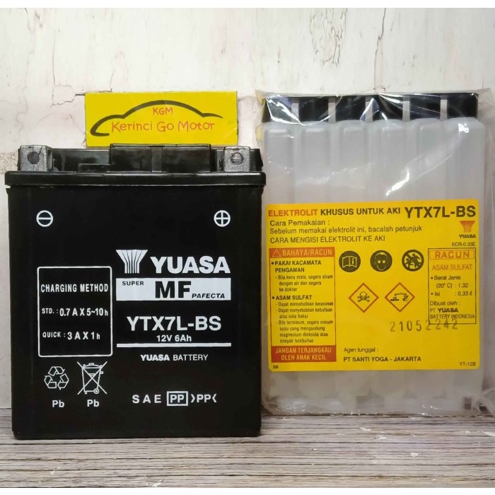 YUASA AKI MOTOR YTX7LBS YTX7L-BS MF ACCU MOTOR CBR 250 HONDA CB400