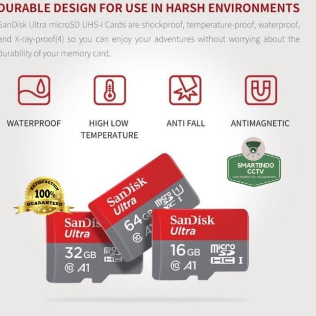 SanDisk Ultra 32GB/64GB/128GB Kartu Memori Memory Card Microsd - 32GB - 32 gb