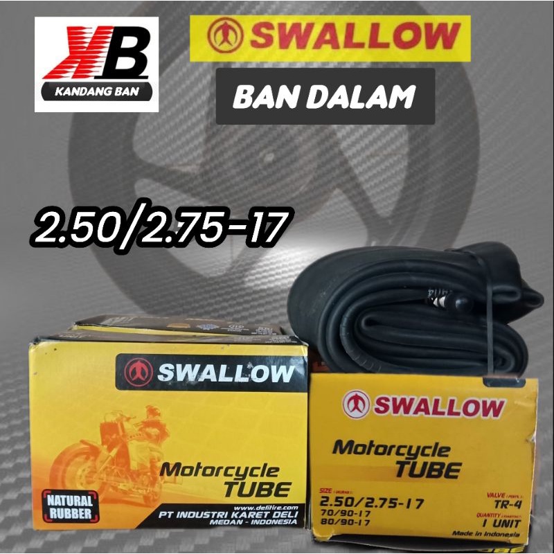 BAN DALAM SWALLOW 2.50/2.75-17 UNTUK SEMUA MOTOR BEBEK (PRODUK DI JAMIN ASLI)