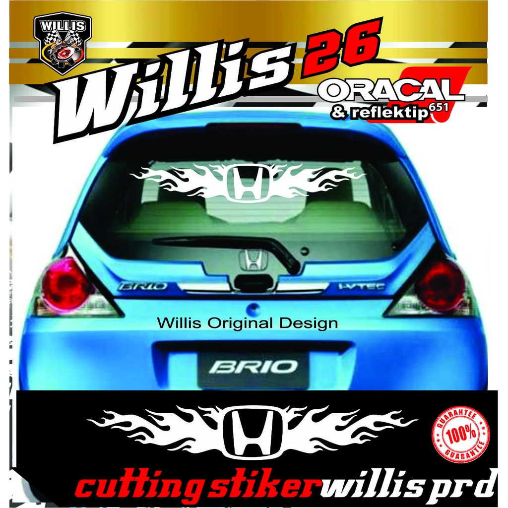 STICKER STIKER MOBIL KACA HONDA JAZ BRIO MOBILIO CIVIC CRV KACA DEPAN BELAKANG