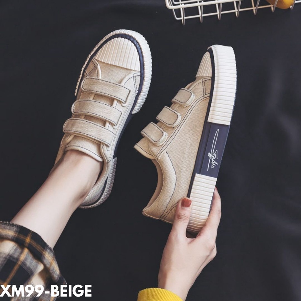 SEPATU SNEAKERS WANITA KEKINIAN PRAKTIS TANPA TALI GAYA GLOW UP BAHAN CANVAS IMPORT M99