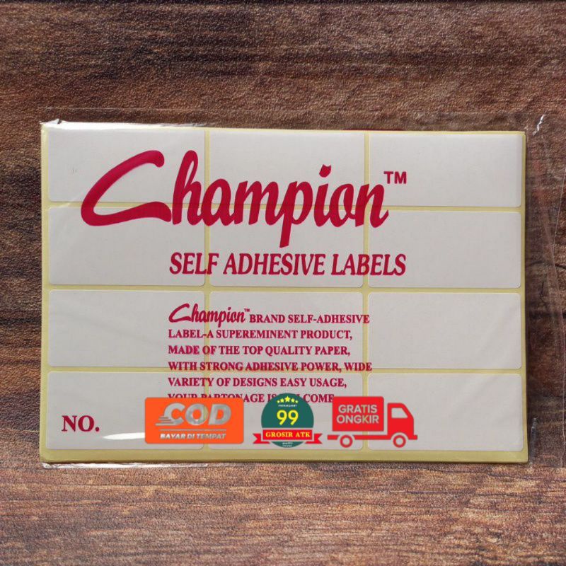 

LABEL CHAMPION/label sticker/Label harga 112/Label undangan 103/tepelan harga