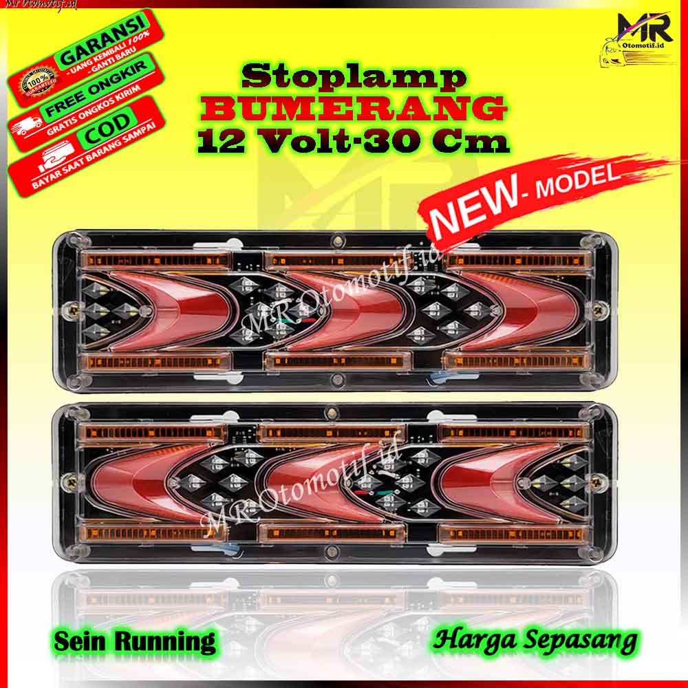 Lampu Rem Belakang Stop Lamp LED Model Bumerang ST 1240 Truk Canter Hino Pickup Pikup L300 New Carry