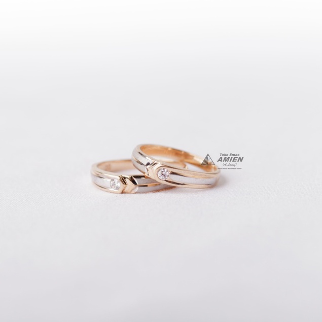 Toko Emas Amien Cincin Emas Asli Kadar 375 (37,5% / 8K) 2.050 gram - Cincin Nikah Kawin Lamaran Tuna